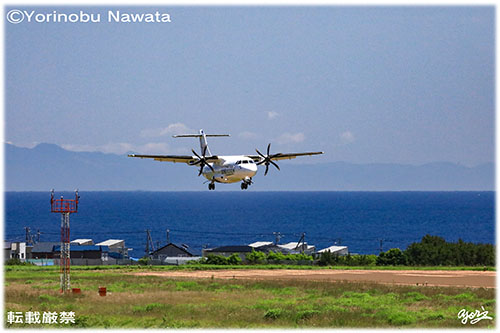 「JAL2891便着陸体勢」見本写真・転載厳禁・プロ写真家なわたよりのぶ