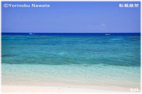 「品那海岸沖に船二艘」写真転載厳禁・プロ写真家なわたよりのぶ