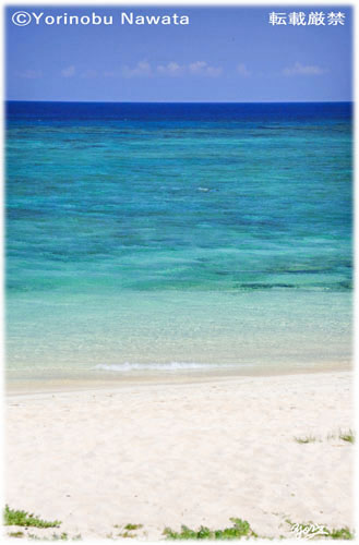 「砂浜から水平線までくっきり」写真転載厳禁・プロ写真家なわたよりのぶ